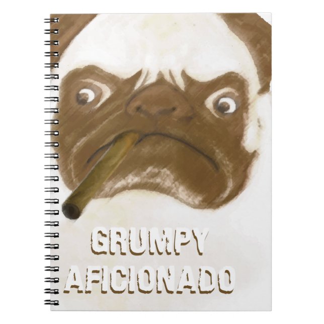 Personalisiert Grumpy AFICIONADO Puggy Cigar Notizblock (Vorderseite)