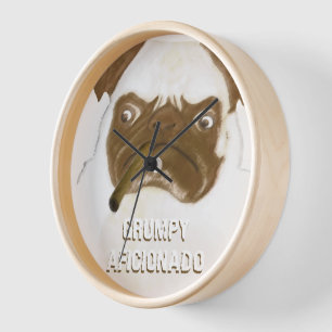 Personalisiert Grumpy AFICIONADO Puggy Cigar Wanduhr