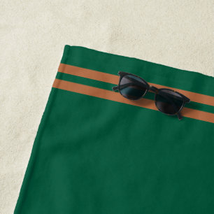 Personalisiert grün mit braunen Streifen Strandtuch
