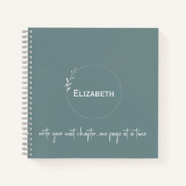 Personalisiert grün "Schreiben Sie Ihr nächstes Ka Notizbuch