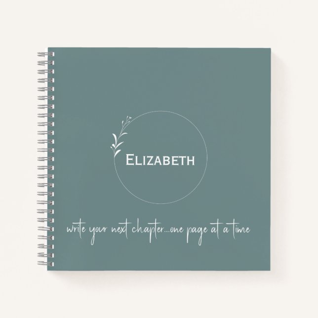 Personalisiert grün "Schreiben Sie Ihr nächstes Ka Notizbuch (Vorderseite)