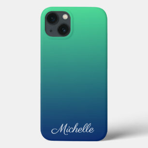 Personalisiert-grün und blau ombre Case-Mate iPhon iPhone Hülle