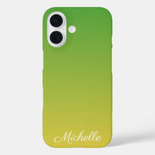 Personalisiert-grün und gelb-grün iPhone 16 hülle