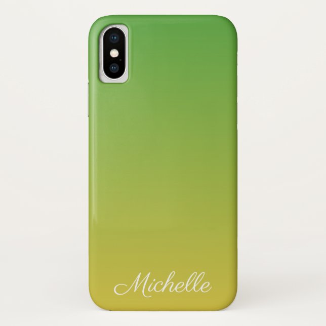 Personalisiert-grün und gelb-grün Case-Mate iPhone hülle (Rückseite)