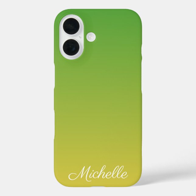 Personalisiert-grün und gelb-grün Case-Mate iPhone hülle (Rückseite)