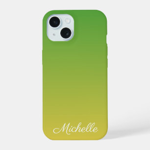 Personalisiert-grün und gelb-grün iPhone 15 hülle