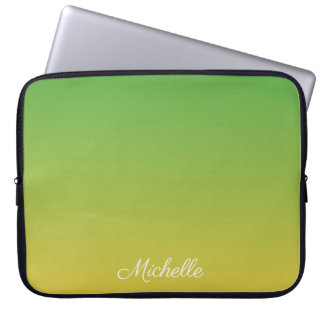 Personalisiert-grün und gelb-grün laptopschutzhülle