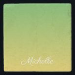 Personalisiert-grün und gelb-grün steinuntersetzer<br><div class="desc">Personalisiert-grün und gelb-grün</div>