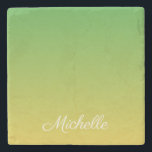 Personalisiert-grün und gelb-grün steinuntersetzer<br><div class="desc">Personalisiert-grün und gelb-grün</div>