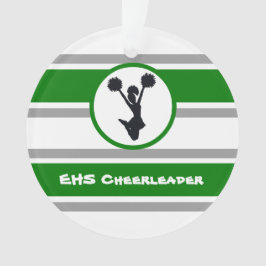 Personalisiert-Grün- und Silberkreuz-Ornament Ornament