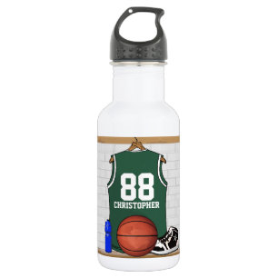 Personalisiert-grün-weiße Basketball-Trikots Edelstahlflasche