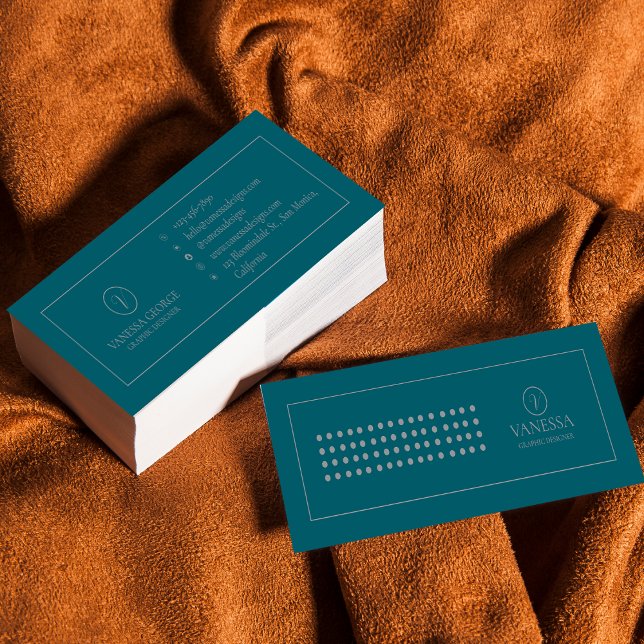 Personalisiert-grüne Monogram-Moderne Mini Mini Visitenkarte (Elegant Cute Green Modern Monogram Custom Mini Business Card)