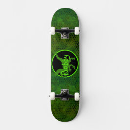 Personalisiert grüner Dinosaurier versteckt Skateboard