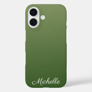 Personalisiert-grüner Ober iPhone 16 Hülle