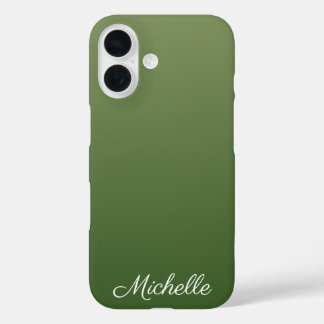Personalisiert-grüner Ober iPhone 16 Hülle