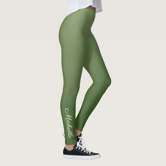 Personalisiert-grüner Ober Leggings (Rechts)