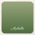 Personalisiert-grüner Ober Rechteckiger Pappuntersetzer<br><div class="desc">Personalisiert-grüner Ober</div>