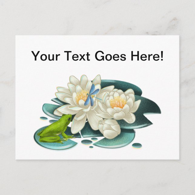 Personalisiert Gruß Lotus-Blume und Frosch Postkarte (Vorderseite)