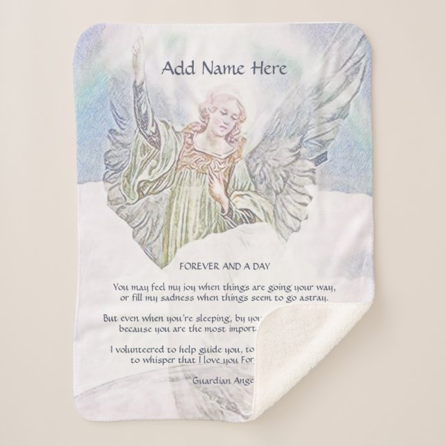Personalisiert Guardian Angel Blanket Sherpadecke (Vorderseite)