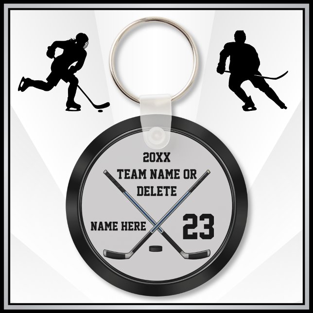 Personalisiert, günstige Hockeygeschenke. Hockey-F Schlüsselanhänger (Personalized, Ice hockey party favors. Cheap hockey gifts for hockey players. Hockey goodies, bags)