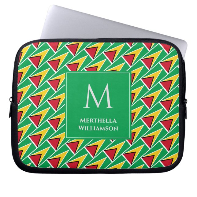 Personalisiert GUYANA FLAG Monogram Guyana Laptopschutzhülle (Vorderseite)