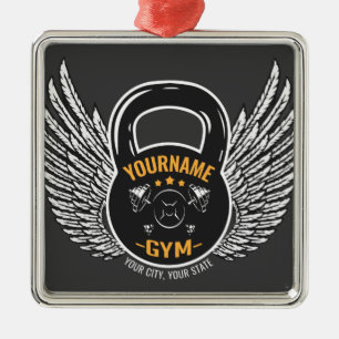 Personalisiert GYM Fitness Trainer Kettlebell Ornament Aus Metall