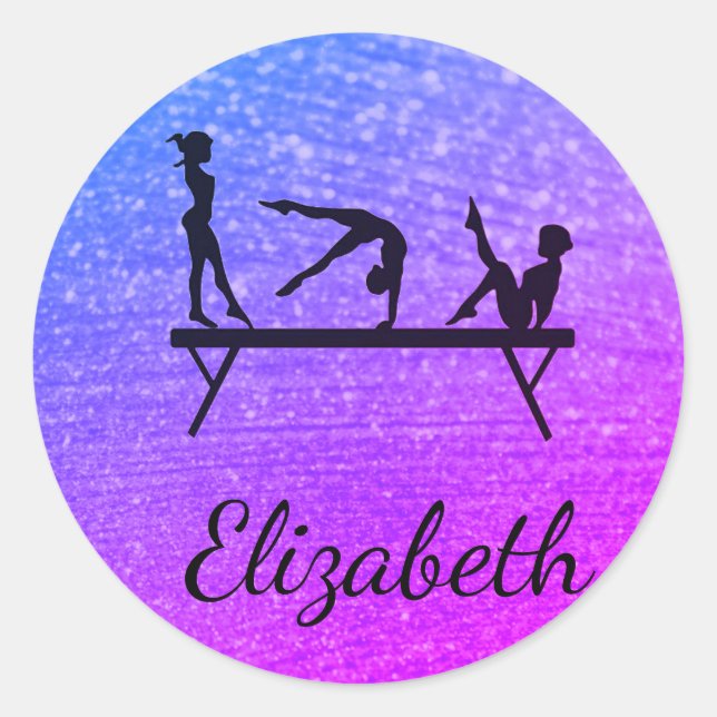 PERSONALISIERT GYMNASTICS SQUARE STICKER (Vorderseite)