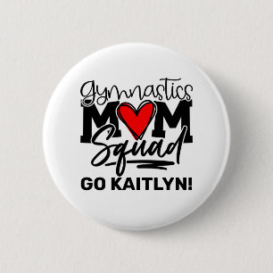 Personalisiert Gymnastik Mama Squad Button