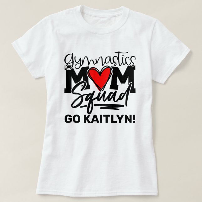 Personalisiert Gymnastik Mama Squad T - Shirt (Design vorne)
