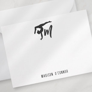 Personalisiert Gymnastik Monogramm Mitteilungskarte