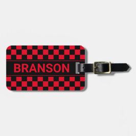 Personalisiert H Bar Red Checked Gepäckanhänger