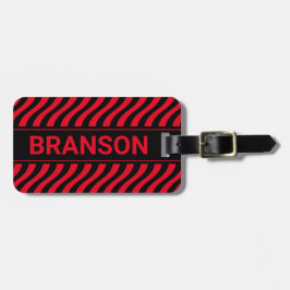 Personalisiert H Bar Red Wave Gepäckanhänger