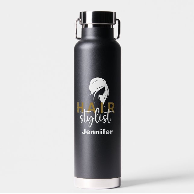 Personalisiert-Haarstylist-Typografie Trinkflasche (Vorne)