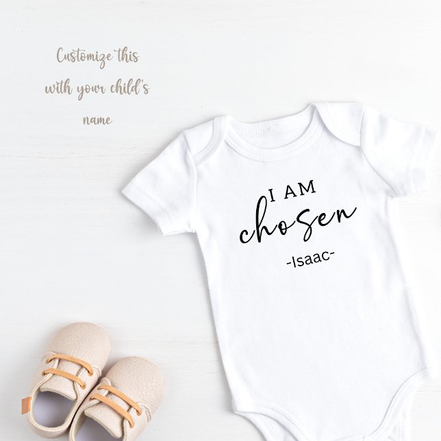Personalisiert habe ich gewählt baby strampler (I am chosen baby bodysuit)