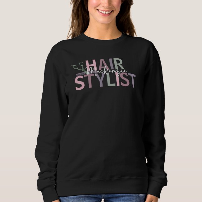 Personalisiert-Hair-Stylist Sweatshirt (Vorderseite)