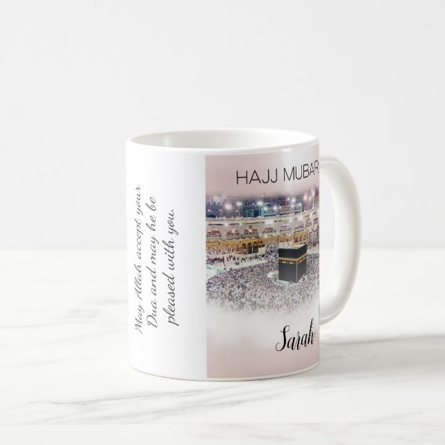 Personalisiert Hajj Mubarak Coffe Tasse Hajj Gift (VorderseiteRechts)