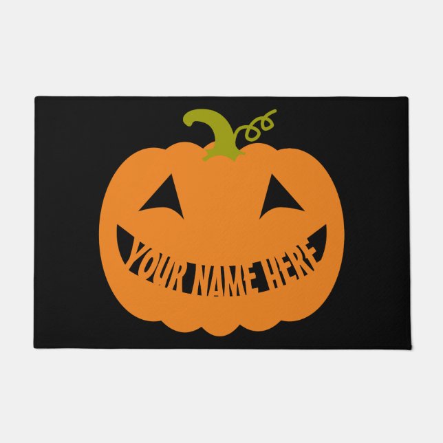Personalisiert Halloween Pumpkin Fußmatte (Vorderseite)