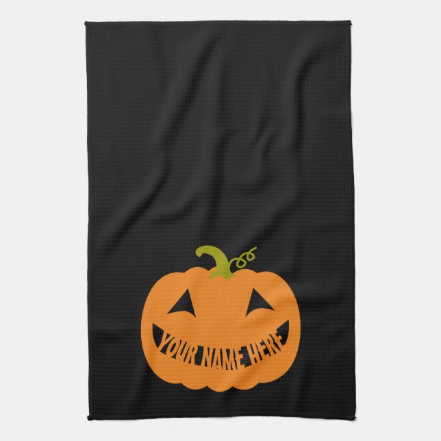 Personalisiert Halloween Pumpkin Küchentuch (Vertikal)