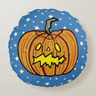 Personalisiert Halloween Pumpkin Rundes Kissen