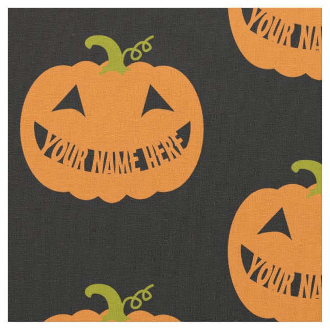 Personalisiert Halloween Pumpkin Stoff (Nahaufnahme)
