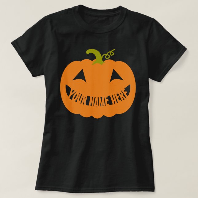 Personalisiert Halloween Pumpkin T-Shirt (Design vorne)