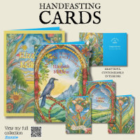 PERSONALISIERT HANDFASTING CARD PAGAN CELTIC RAVEN