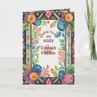 PERSONALISIERT HANDFASTING CARD PAGAN FOLKART FLOR