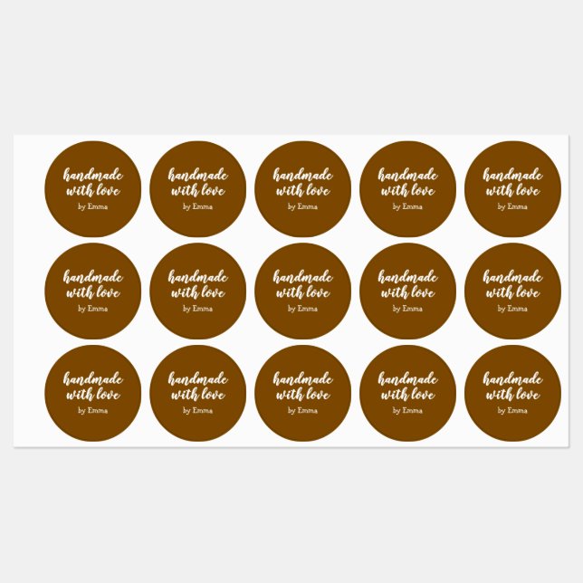 Personalisiert Handgefertigt mit Liebe Minimalisti Etiketten (Blatt)