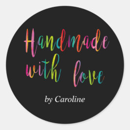 Personalisiert Handgefertigt mit Liebe Runder Aufkleber