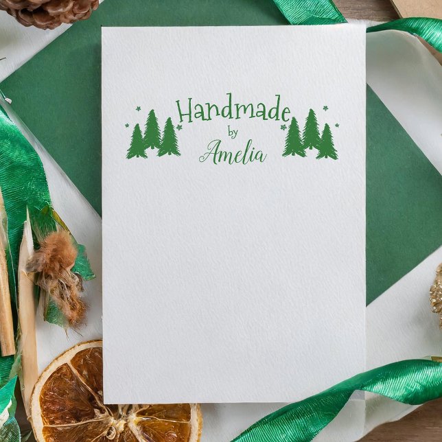 Personalisiert Handmade by Christmas Tree Gummistempel (Von Creator hochgeladen)