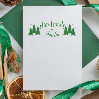 Personalisiert Handmade by Christmas Tree Gummistempel