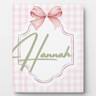 Personalisiert Hannah Baby Girl Kinderzimmer Bow&G Fotoplatte