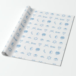 Personalisiert Hanukkah Preppy Sweet Geschenkpapier
