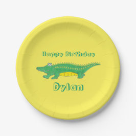 Personalisiert Happy Birthday Alligator Crocodile Pappteller